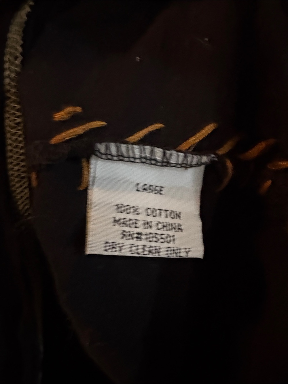 Double D Ranch United We Stand Black Long-Sleeve Tee with Distressed Flag/Studs - Picture 7 of 7